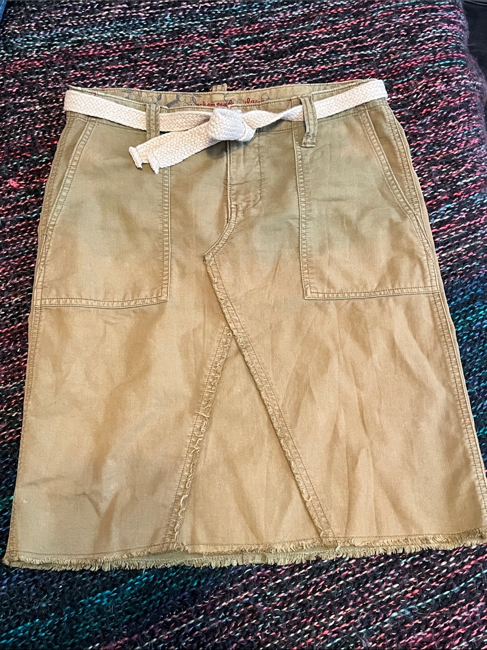American Eagle Tan Cargo Utility Skirt with Belt - Picture 1 of 4